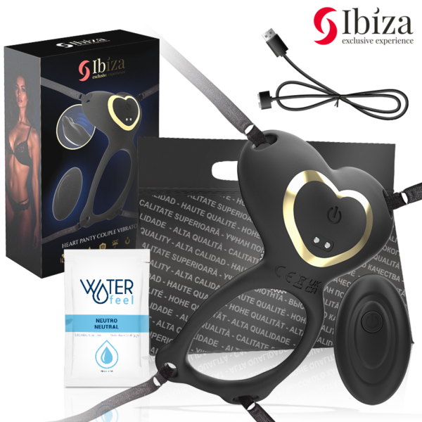 IBIZA - HEART PANTY COUPLE VIBRATOR REMOTE CONTROL