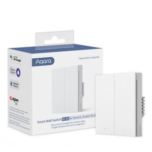 Aqara Smart Wall Switch H1 (ilma neutraaljuhtmeta) seinalüliti, 2 nupuga, valge