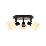 Nordlux Milford Mini 3-piece ceiling lamp, black/opal