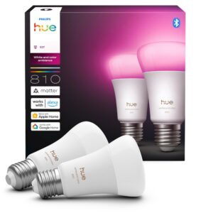 Philips Hue LED nutikas pirn, valge ja värviline meeleoluvalgus, E27, 810 lm, 2 tk pakis