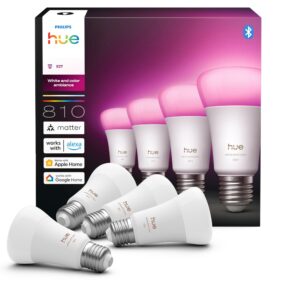 Philips Hue LED-älylamppu, White and color ambiance, E27, 810 lm, 4-pack