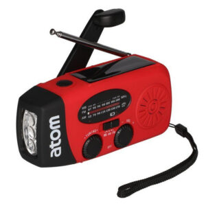 Atom hätäradio valolla ja varavirtalähteellä