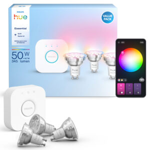 Philips Hue Essential aloituspakkaus, GU10-älylamppua, 3 kpl