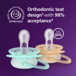 Philips Avent Ultra Soft lutt, 0-6 kuud, 4 tk, helekollane/türkiissinine - Pilt 3