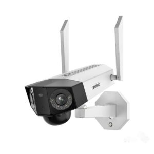 Reolink Duo seeria G750 akutoitel töötav 8MP tehisintellektiga turvakaamera kahe objektiivi ja LED-prožektoritega, välistingimustes kasutamiseks