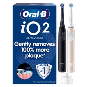 Oral-B iO2 sähköhammasharja, musta ja vaaleanpunainen + matkakotelo