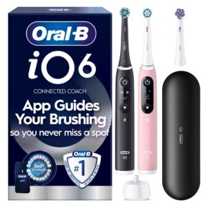 Oral-B iO6 sähköhammasharja, musta ja vaaleanpunainen + matkakotelo