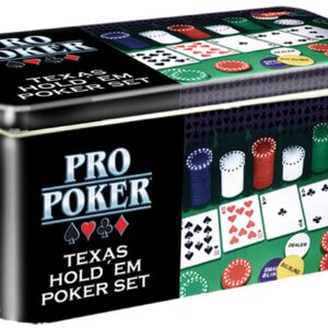 Texas Hold'em -pokerisetti metallirasiassa