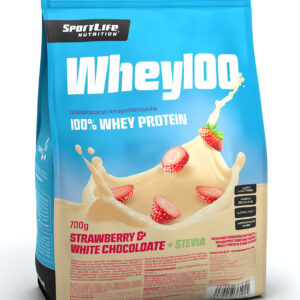 SportLife Whey100 Stevia valge šokolaadi-maasika vadakuvalk, 700 g