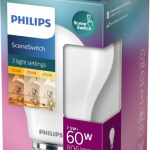 Philips SceneSwitch 806 lm LED-älylamppu sisäänrakennetulla himmennystoiminnolla, E27-kantaan