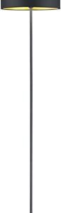 Trio Hostel -põrandalamp E27, matt must/kuldne