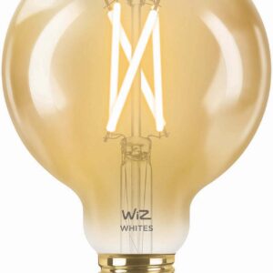 WiZ nutikas pirn, ümmargune, E27, merevaigukollane klaas, reguleeritav valge - valged valgusvarjud, Wi-Fi, 2000-5000 K, 640 lm, 9 cm