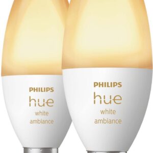 Philips Hue White Ambiance nutikas pirn, E14, küünalpirn, 470 lm, 2 tk