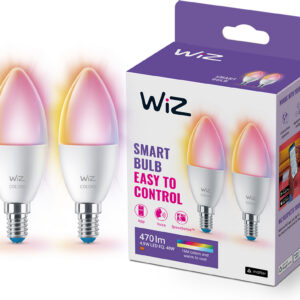 WiZ nutikas pirn, E14, RGBW - kõik valge valguse värvid ja toonid, Wi-Fi, 470 lm, 2 tk pakis