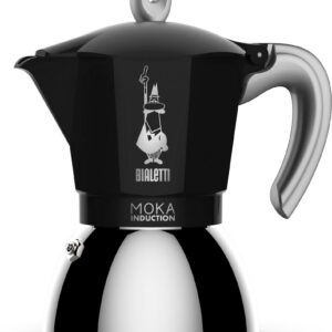 Bialetti Moka Induction must 6 mutriga espressokann, 6 topsi