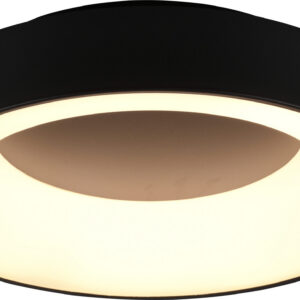 Trio Girona -LED-plafondi, 45 cm, musta, 3100 lm, 3000 K, switch dimmer