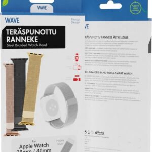 Laineline terasest punutud rihm, Apple Watch 38 / 40 / 41 / 42 mm, hõbedane