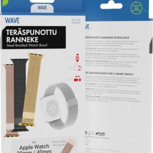 Laineline terasest punutud rihm, Apple Watch 38 / 40 / 41 / 42 mm, roosakuldne