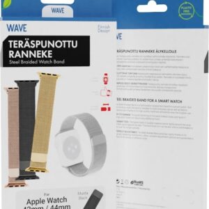 Wave teras Punutud rihm, Apple Watch 42 / 44 / 45 / 46 / 49 mm, must