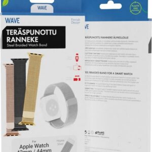 Wave terasest punutud rihm, Apple Watch 42 / 44 / 45 / 46 / 49 mm, hõbedane