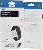 Wave silikoniranneke, Apple Watch 42 / 44 / 45 / 46 / 49 mm, musta