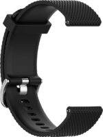 Laineline silikoonrihm 20 mm, nutikate ja spordikellade jaoks, must - Pilt 4