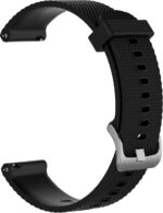 Laineline silikoonrihm 20 mm, nutikate ja spordikellade jaoks, must - Pilt 3