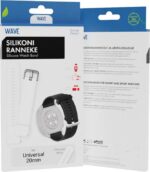 Wave silikoonrihm 20 mm, nutikellade ja spordikellade jaoks valge