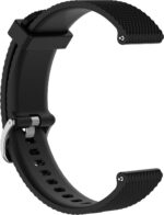 Laineline silikoonrihm 22mm, nutikellade ja spordikellade jaoks, must - Pilt 4