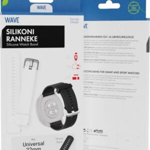 Laineline silikoonrihm 22mm, nutikellade ja spordikellade jaoks, must