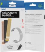 Laineline terasest punutud rihm 20mm, nutikellade ja spordikellade jaoks, must
