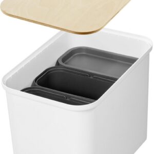 SmartStore'i sorteerimiskomplekt vineerist kaanega, 76 l, valge