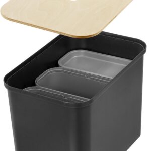 SmartStore Collect sorteerimiskomplekt vineerist kaanega, 76 L, must