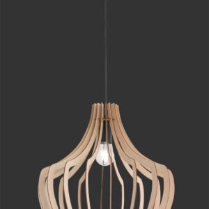 Trio Wood -ripplamp, E27, 44 cm, pruun
