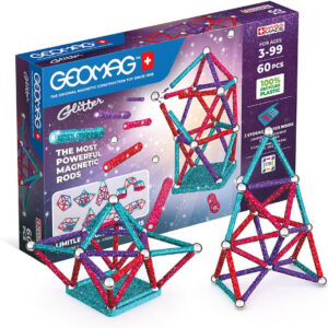 Geomag Glitter taaskasutatud magnetiline ehituskomplekt, 60 osa Tükid