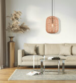 Trio Runa rippvalgusti 35 cm, E27, mattmust/sisal - Pilt 3