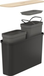 SmartStore Collect Slim 46 L sorteerimiskomplekt, must