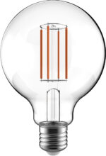 Airam LED G95 pirn, E27, 3000K, 470lm, läbipaistev kuppel