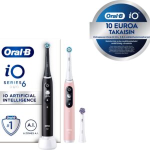 Oral-B iO Series 6 elektriline hambahari, topeltpakk, must/roosa
