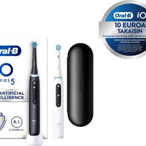 Oral-B iO 5 mustvalge elektriline hambahari, topeltraamiga, must/valge
