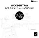 Hauck Alpha Wooden Tray söögitoolialus, valge - Pilt 2
