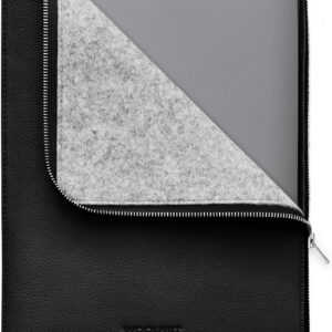 Villpähkliga nahkümbris 13/14-tollisele MacBook-ile, must