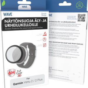 Wave 3D PMMA ekraanikaitse, Garmin Venu 2 / 2 Plus, must