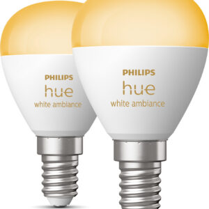 Philips Hue White Ambiance nutikas pirn, E14 Ümmargune, 470 lm, 2 tk