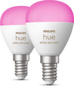 Philips Hue valge ja värvilise atmosfääriga nutikas pirn, E14, ümmargune, 470 lm, 2 tk