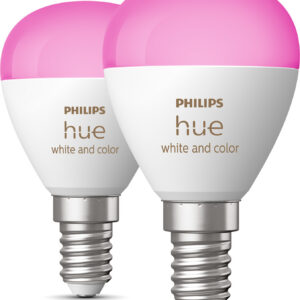 Philips Hue valge ja värvilise atmosfääriga nutikas pirn, E14, ümmargune, 470 lm, 2 tk