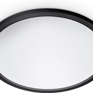 WiZ SuperSlim kattovalaisin, pyöreä, musta, WiFi, 22 W, RGB, 2200-6500 K, 2600 lm