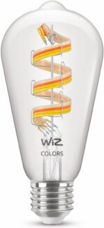 WiZ nutipirn, E27, ST64, RGB, Wi-Fi, 2200-6500 K, läbipaistev, 470 lm, 1 tk