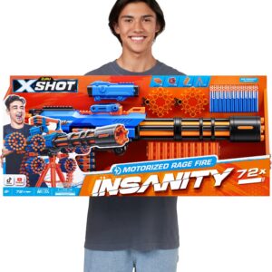 X-Shot Insanity-Motorized Age Fire Gatlin Gun with tripod - vaahtomuoviase