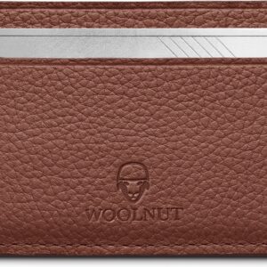 Woolnut nahast kaardihoidja - kaardihoidja, konjakikarva